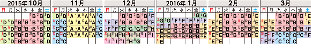 旅行代金カレンダー