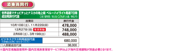 【添乗員同行】旅行代金
